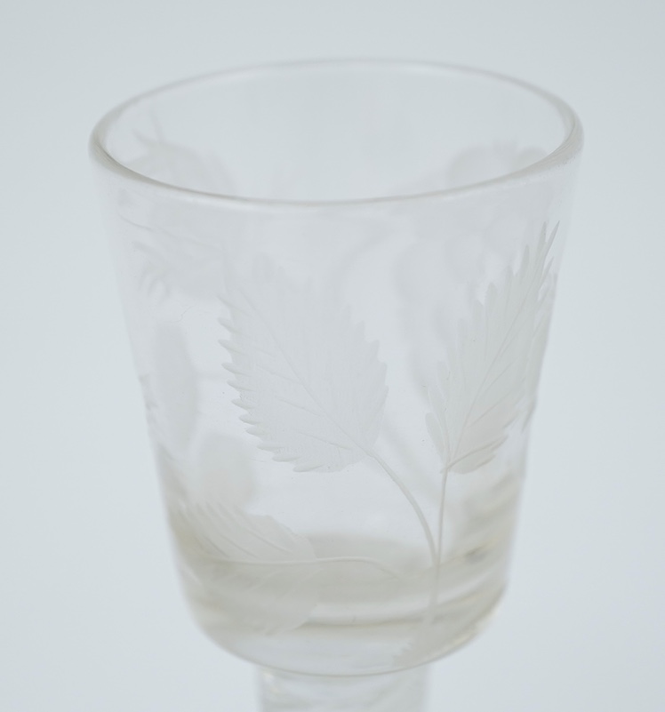 A Jacobite cordial glass, c.1750